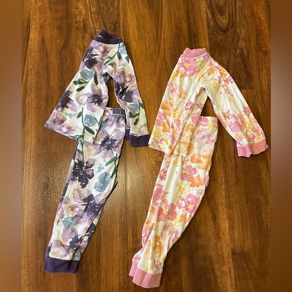 Burt's Bees Baby Purple and Pink Floral Pajamas - Picture 1 of 5